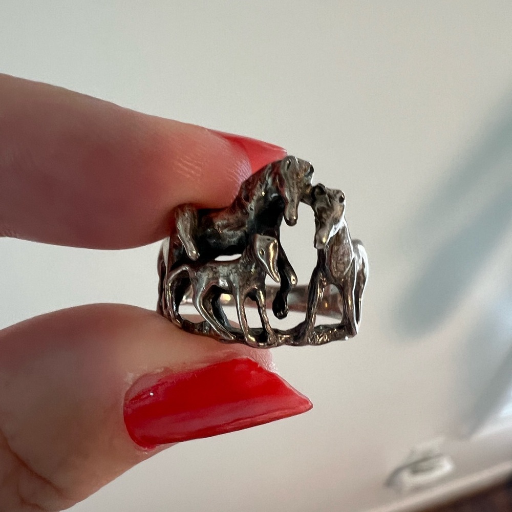 Silver Horse Ring size 8
